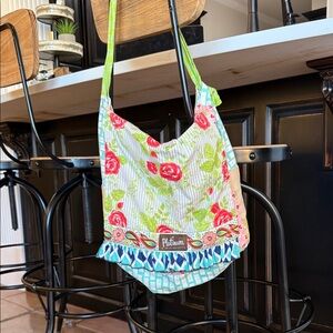 Matilda Jane Floral Stripe Shoulder Bag - Red and Green